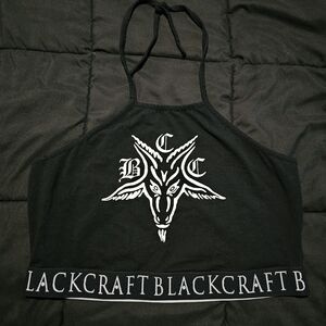 Blackcraft Black Halter Crop Top